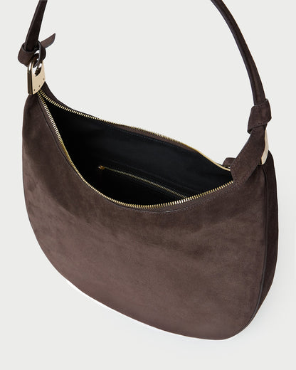 Women Loeffler Randall Morgan Brown Suede Shoulder Bag