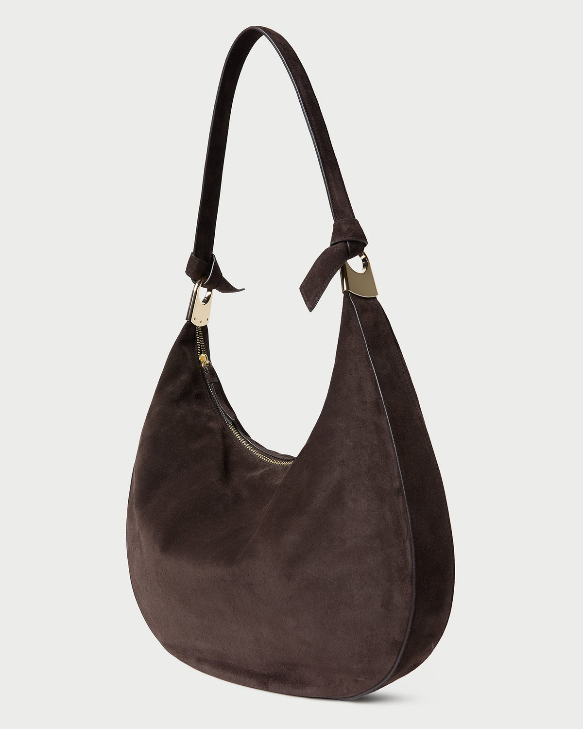 Women Loeffler Randall Morgan Brown Suede Shoulder Bag