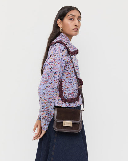 Women Loeffler Randall Desi Brown Suede Crossbody