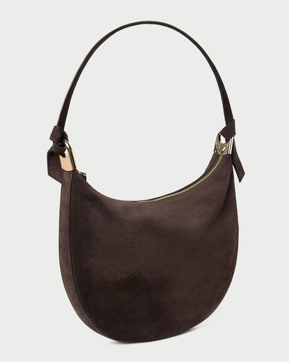 Women Loeffler Randall Harlow Brown Suede Shoulder Bag