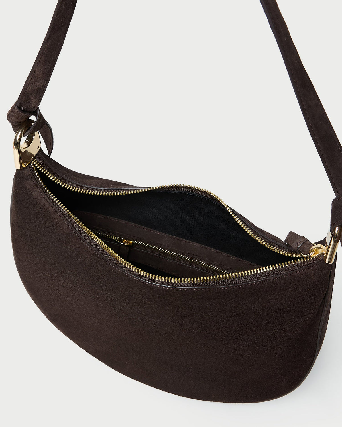 Women Loeffler Randall Harlow Brown Suede Shoulder Bag