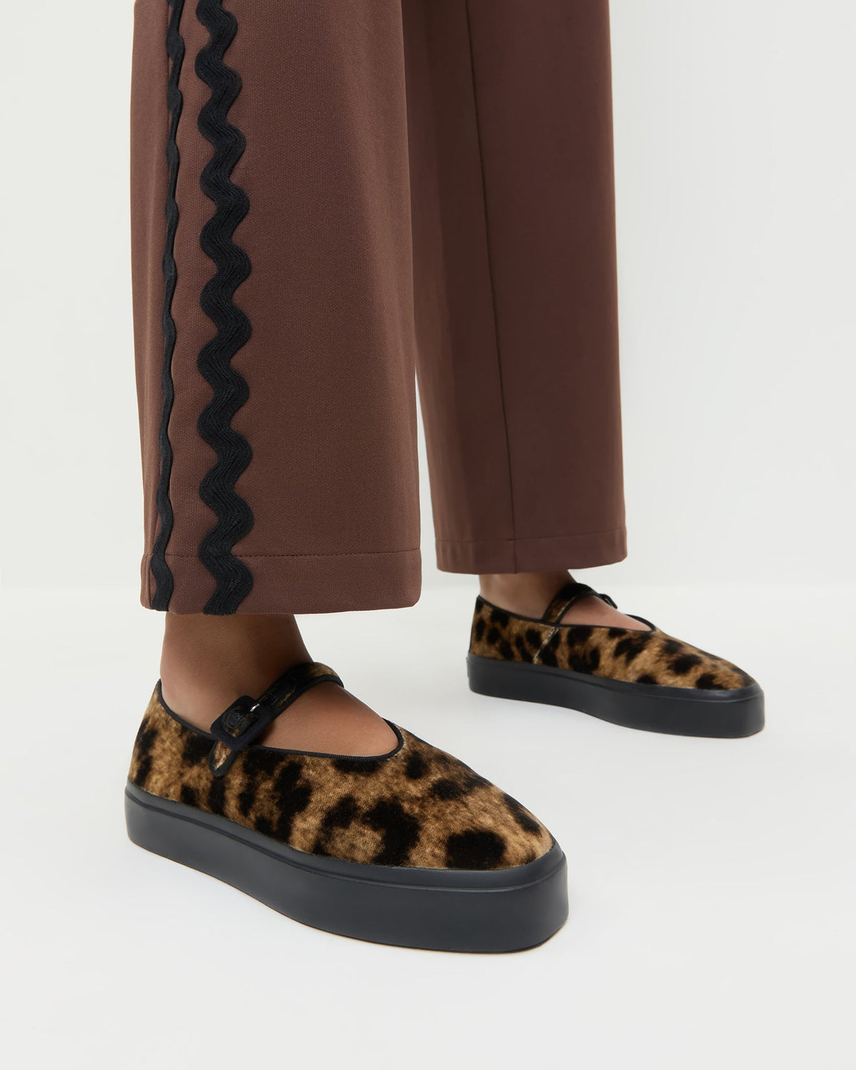 Women Loeffler Randall Cooper Leopard Velvet Mary Jane Sneaker