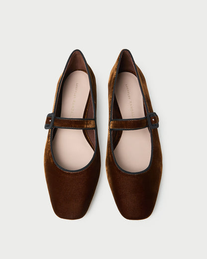 Women Loeffler Randall Ginger Brown Velvet Mary Jane