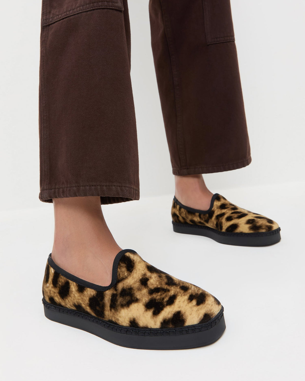 Women Loeffler Randall Mattie Leopard Velvet Slip-On Sneaker