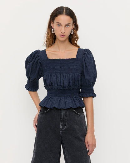 Women Loeffler Randall Nicola Smocked Blouse