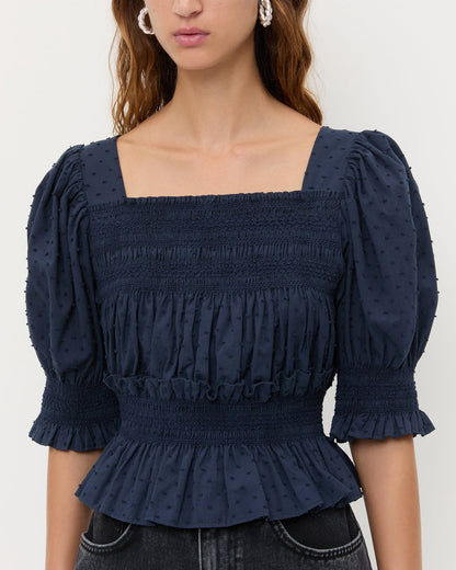 Women Loeffler Randall Nicola Smocked Blouse