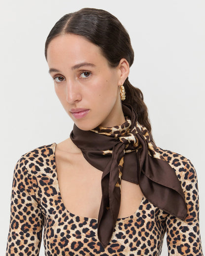 Women Loeffler Randall Beverly Leopard Silk Scarf