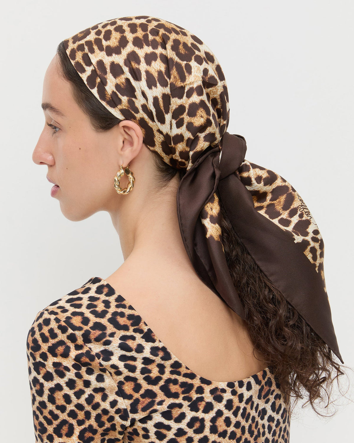 Women Loeffler Randall Beverly Leopard Silk Scarf