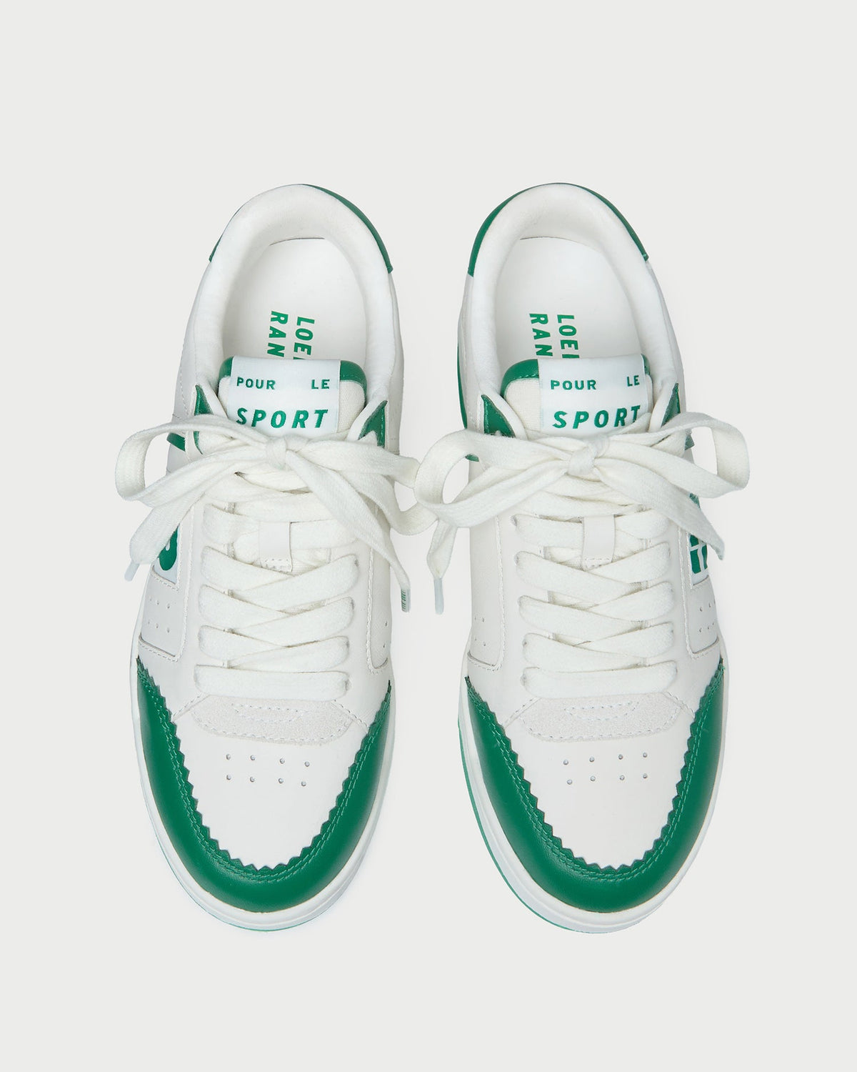 Women Loeffler Randall Topspin Cream/Green Court Sneaker