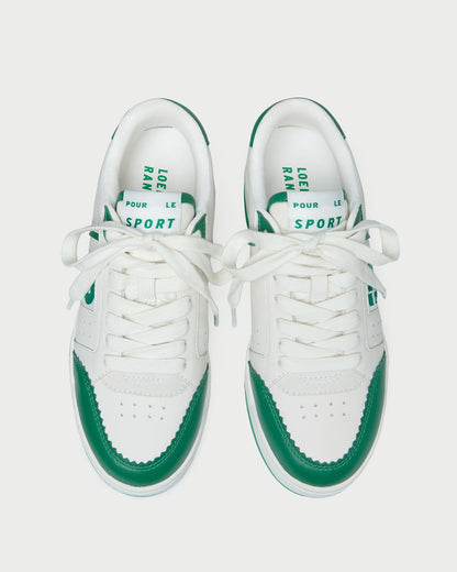 Women Loeffler Randall Topspin Cream/Green Court Sneaker