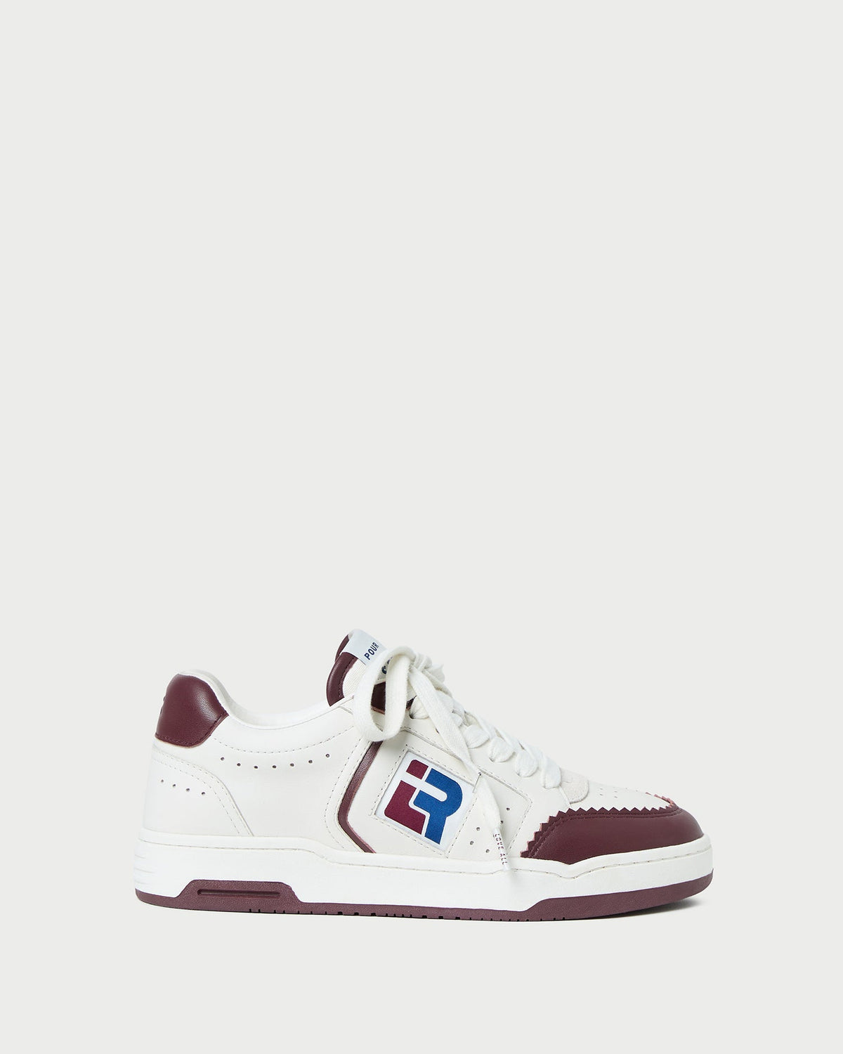 Women Loeffler Randall Topspin Cream/Maroon Court Sneaker
