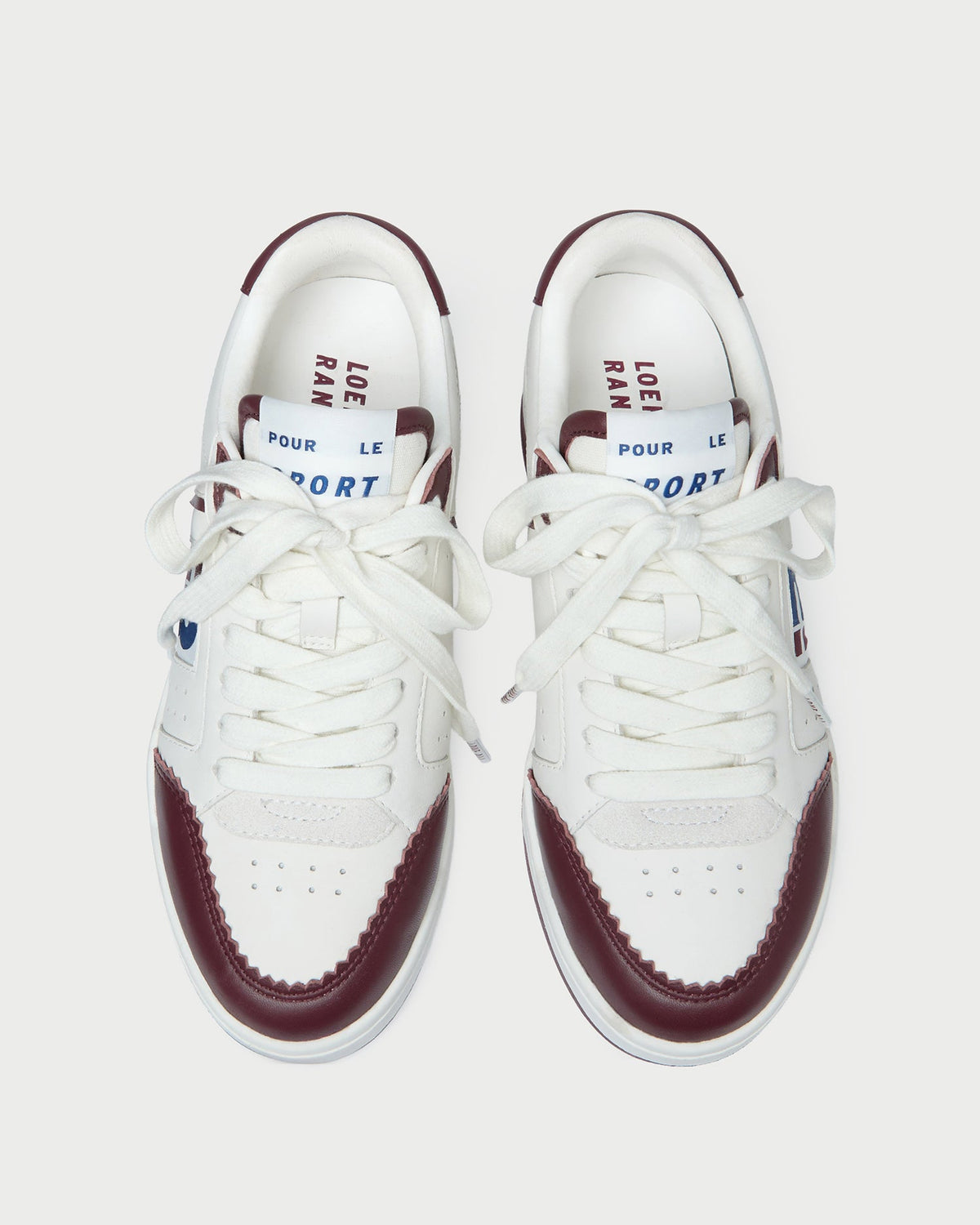 Women Loeffler Randall Topspin Cream/Maroon Court Sneaker