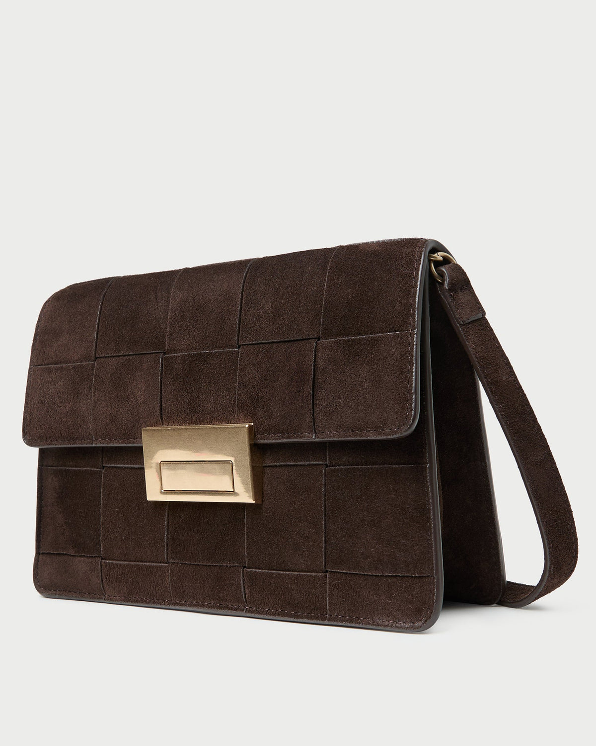Women Loeffler Randall Delphine Brown Suede Shoulder Bag
