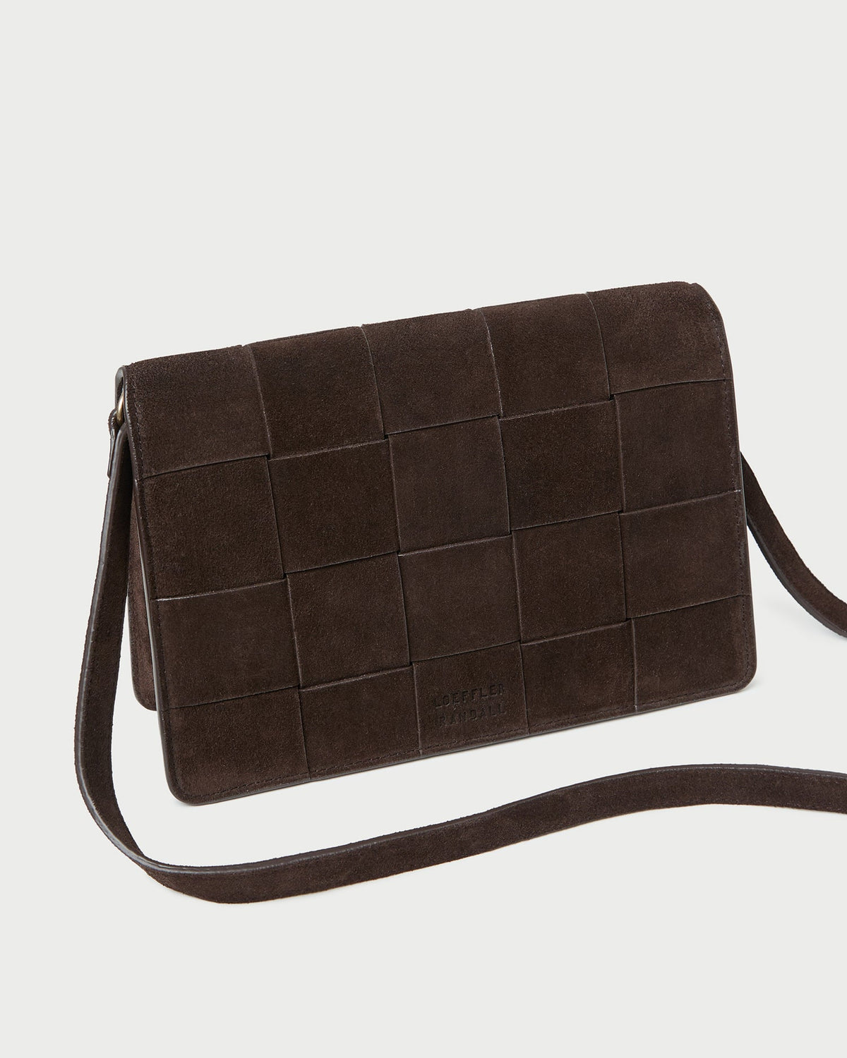 Women Loeffler Randall Delphine Brown Suede Shoulder Bag