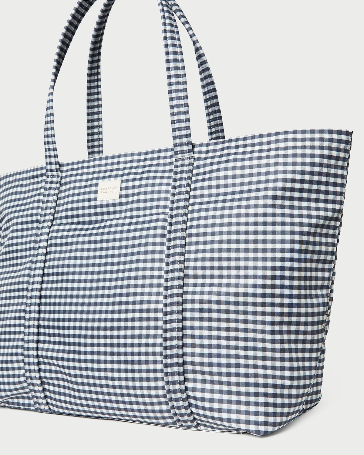 Women Loeffler Randall Dina Black/White Gingham Travel Tote