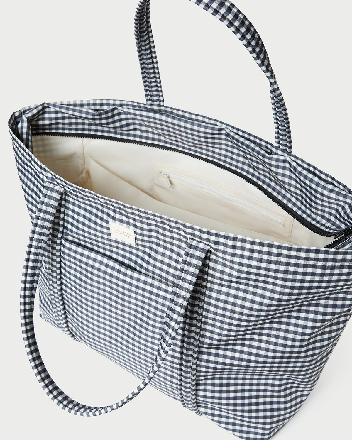 Women Loeffler Randall Dina Black/White Gingham Travel Tote