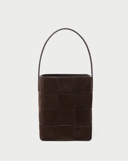 Women Loeffler Randall Laith Brown Suede Bucket Bag