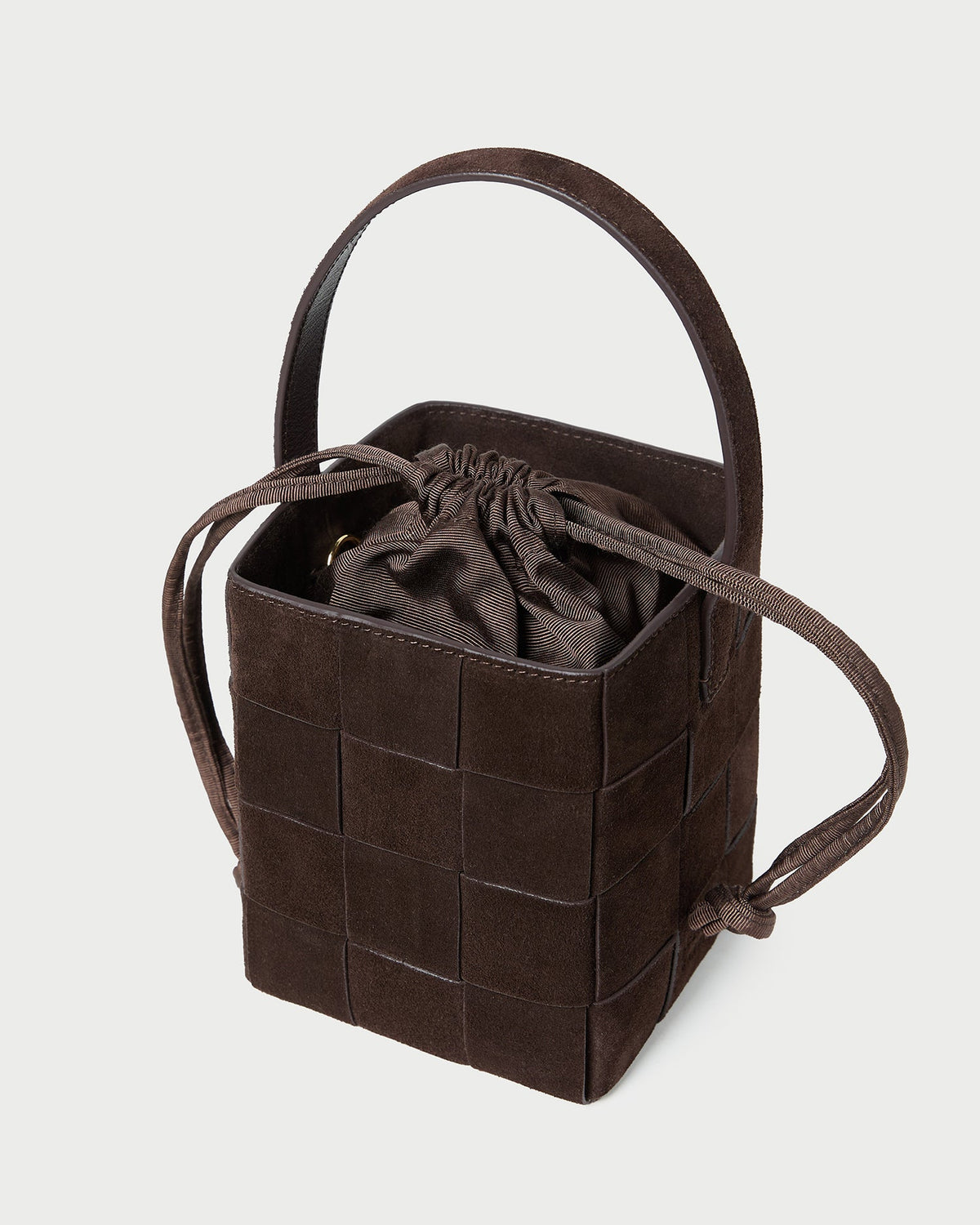 Women Loeffler Randall Laith Brown Suede Bucket Bag