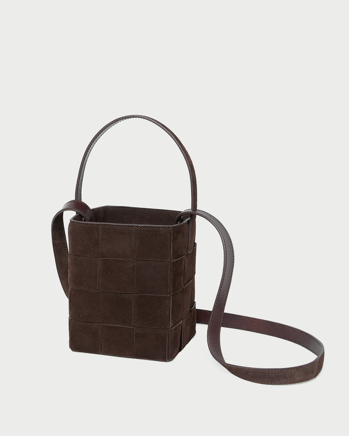 Women Loeffler Randall Laith Brown Suede Bucket Bag