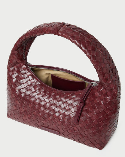 Women Loeffler Randall Mercer Maroon Woven Shoulder Bag