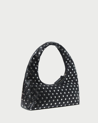 Women Loeffler Randall Mercer Black/Silver Leather Shoulder Bag