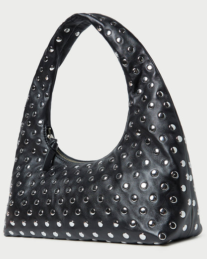 Women Loeffler Randall Mercer Black/Silver Leather Shoulder Bag