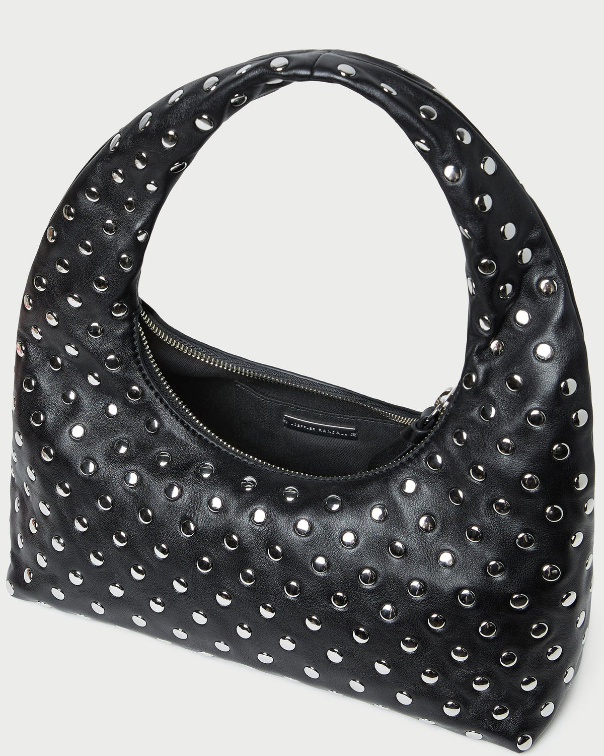 Women Loeffler Randall Mercer Black/Silver Leather Shoulder Bag