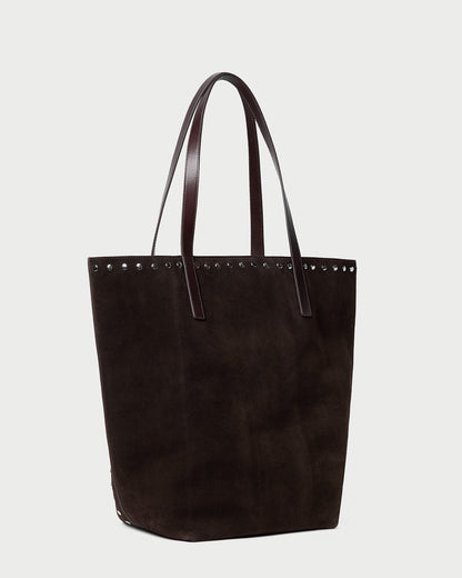 Women Loeffler Randall Walker Brown/Silver Suede Tote