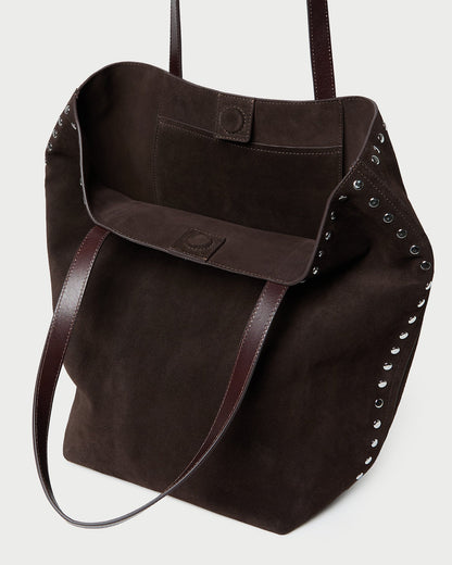 Women Loeffler Randall Walker Brown/Silver Suede Tote