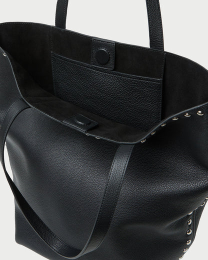Women Loeffler Randall Walker Black/Silver Leather Tote