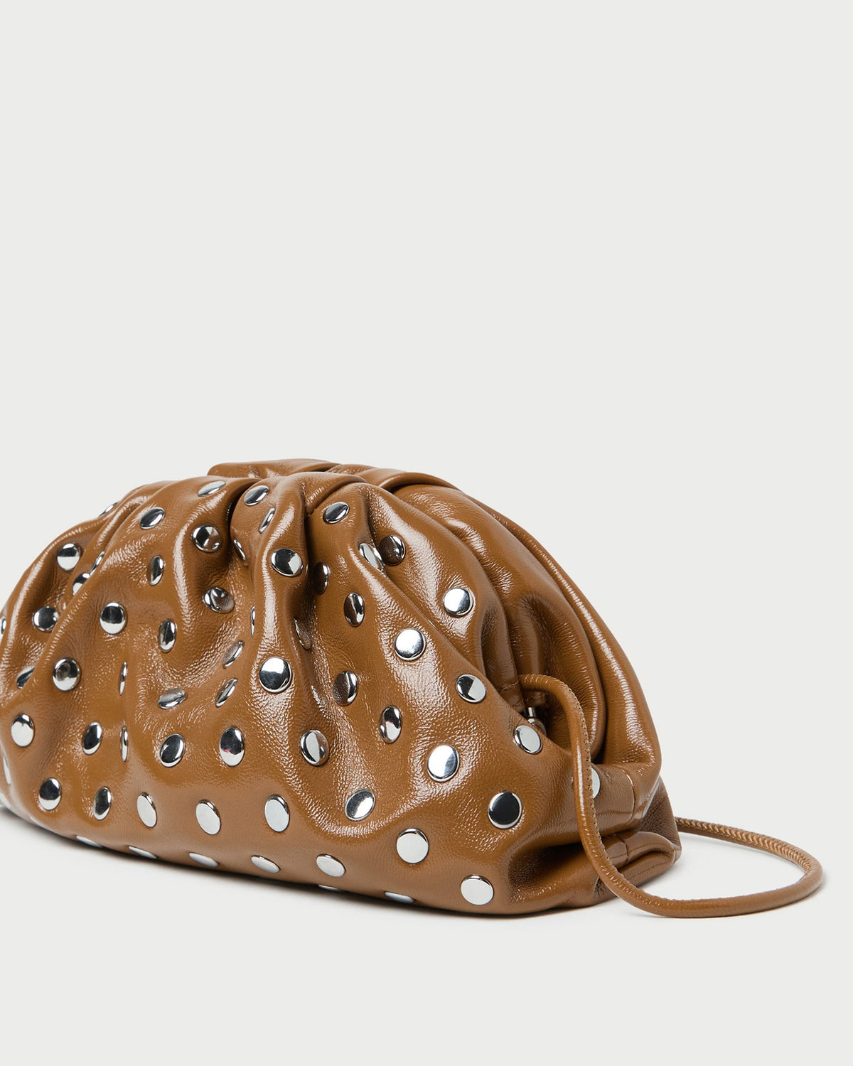 Women Loeffler Randall Bailey Safari/Silver Leather Dome Clutch