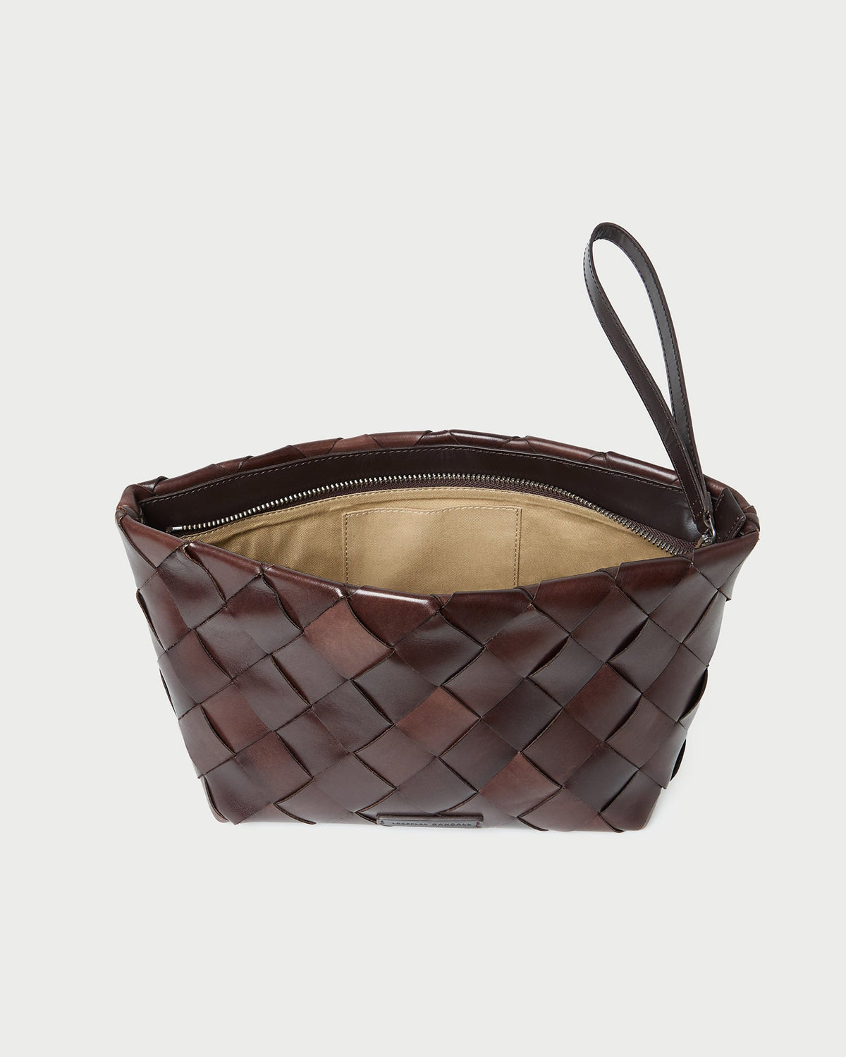 Women Loeffler Randall Melina Chocolate Woven Leather Clutch