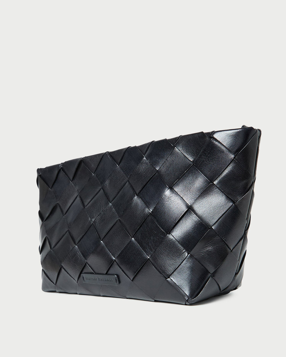Women Loeffler Randall Melina Black Woven Leather Clutch