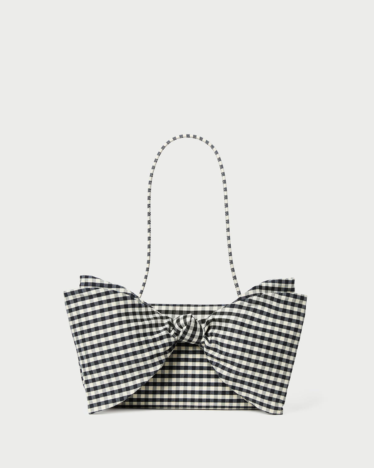 Women Loeffler Randall Valerie Black/White Gingham Bow Bag