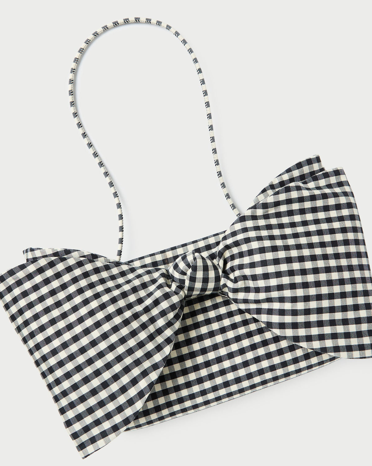 Women Loeffler Randall Valerie Black/White Gingham Bow Bag