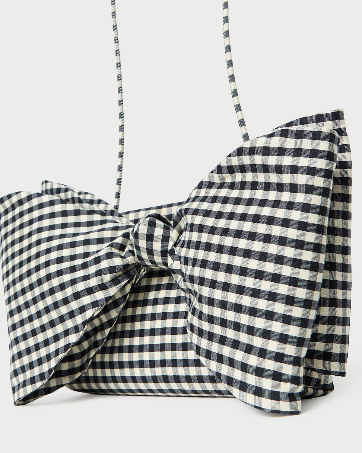 Women Loeffler Randall Valerie Black/White Gingham Bow Bag
