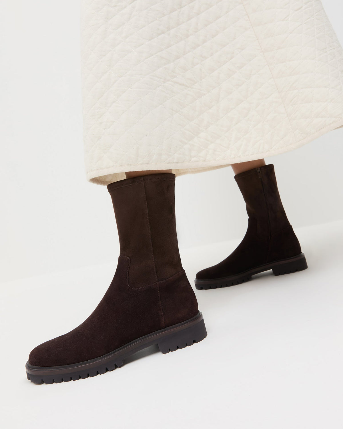 Women Loeffler Randall Danny Brown Suede Lug Boot