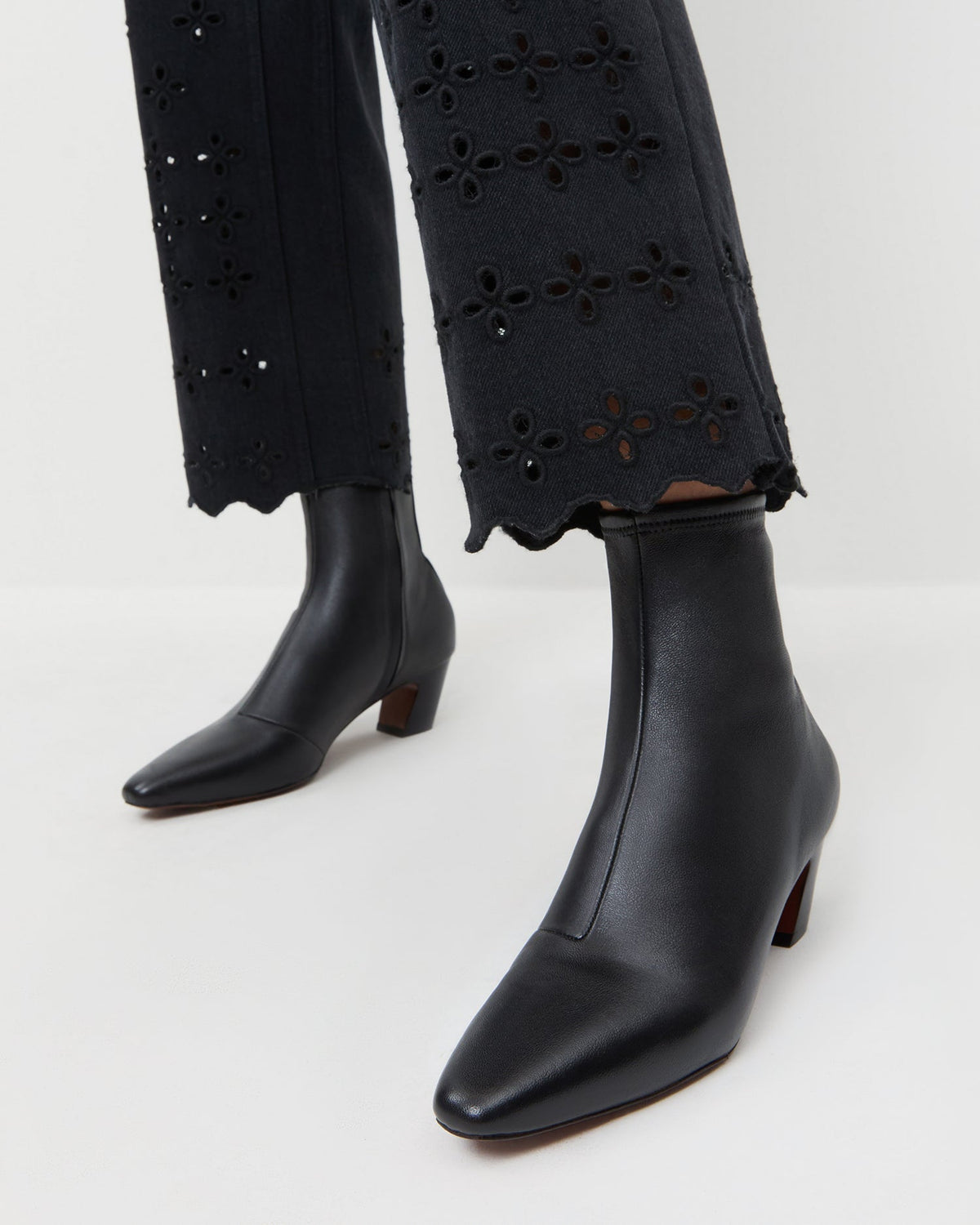 Women Loeffler Randall Doria Black Leather Ankle Boot
