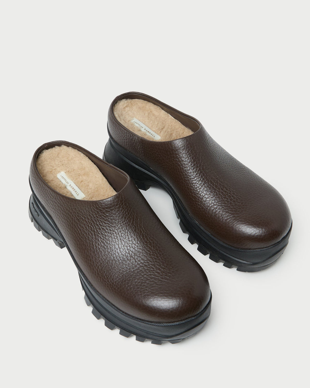 Women Loeffler Randall Gemma Brown Leather Lug Mule