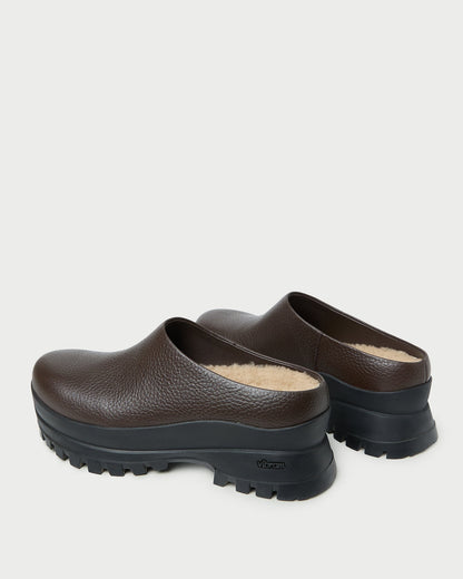 Women Loeffler Randall Gemma Brown Leather Lug Mule