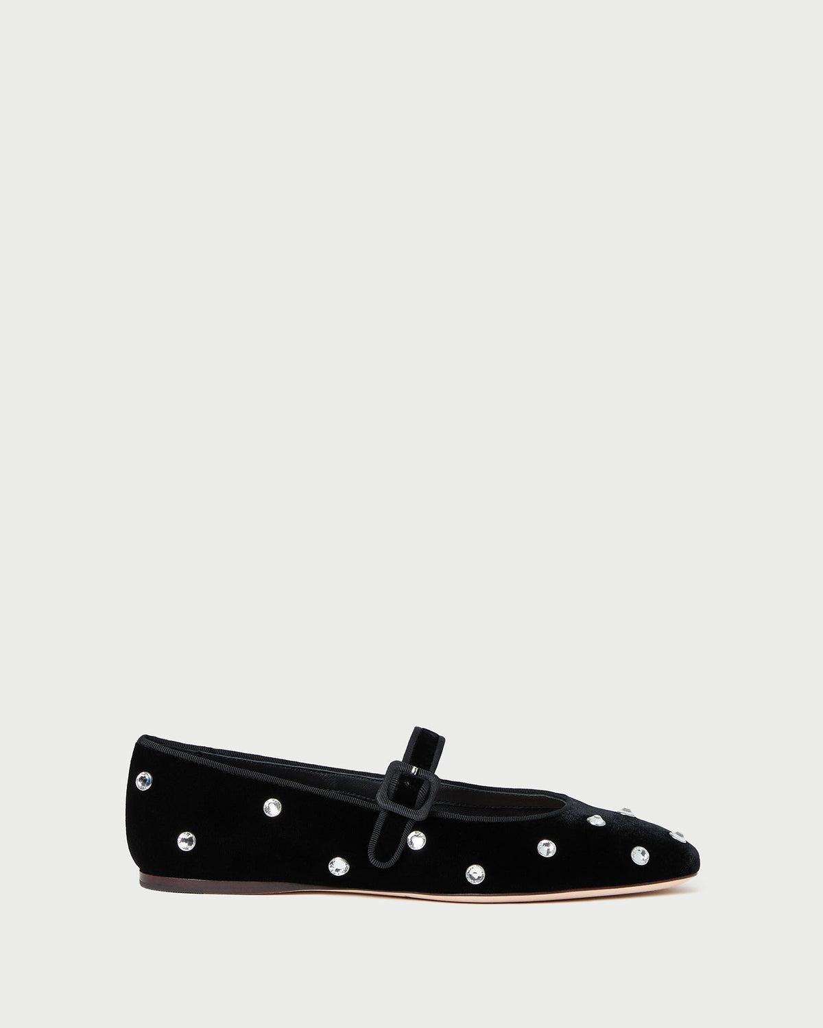 Women Loeffler Randall Ginger Black/Crystal Velvet Mary Jane