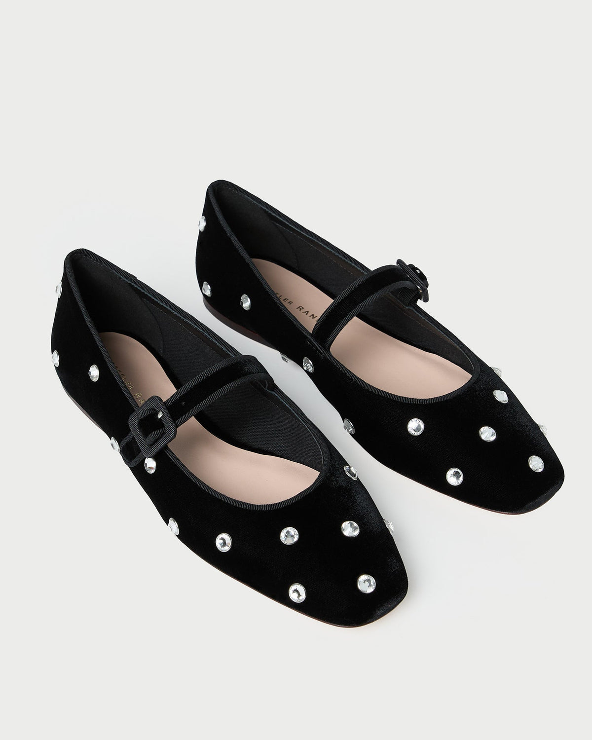 Women Loeffler Randall Ginger Black/Crystal Velvet Mary Jane