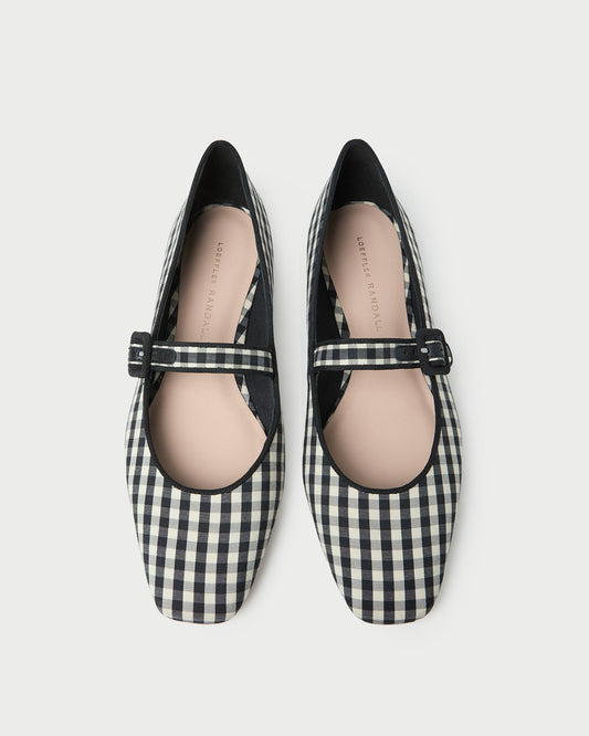 Women Loeffler Randall Ginger Black/White Gingham Mary Jane