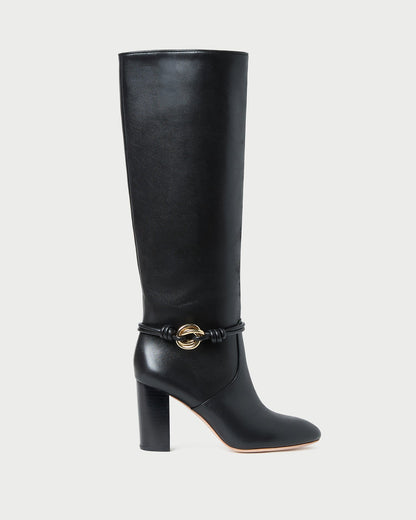 Women Loeffler Randall Goldy Black/Gold Leather Tall Boot