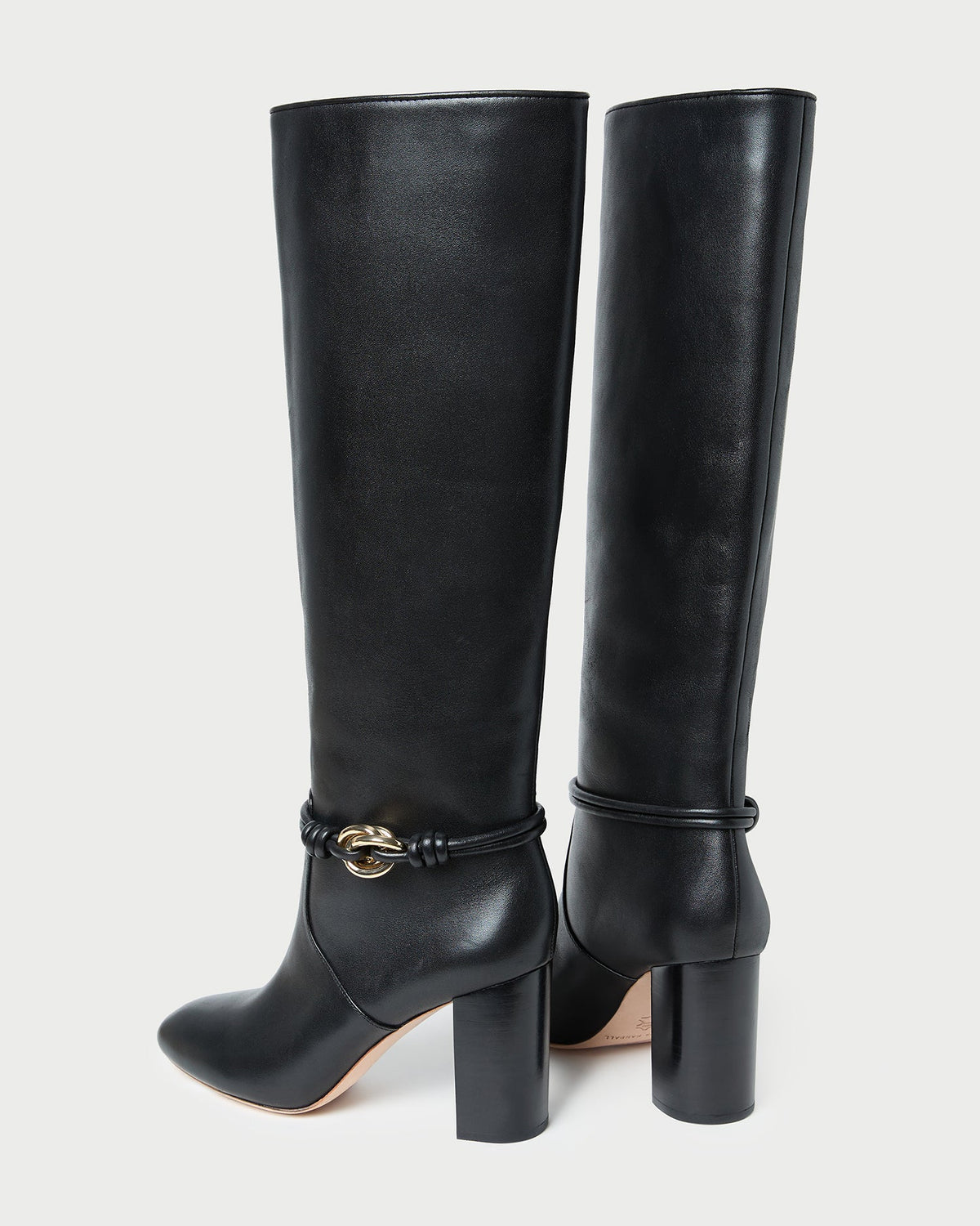 Women Loeffler Randall Goldy Black/Gold Leather Tall Boot