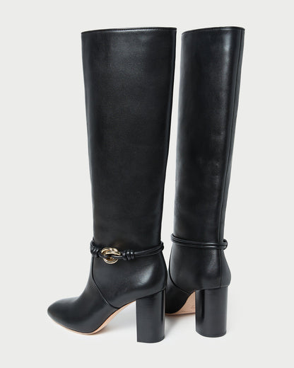 Women Loeffler Randall Goldy Black/Gold Leather Tall Boot