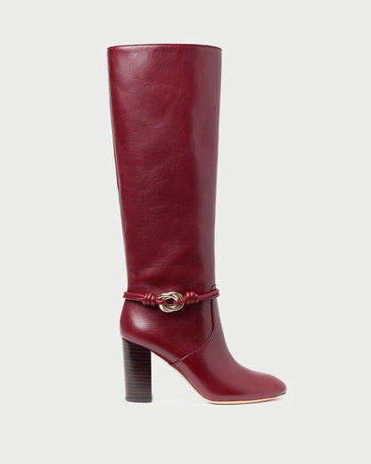 Women Loeffler Randall Goldy Wine/Gold Leather Tall Boot