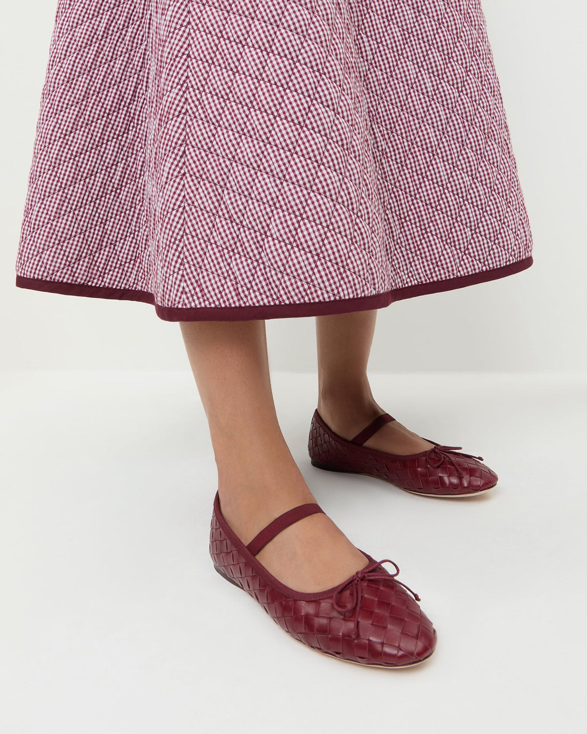 Women Loeffler Randall Leonie Wine Woven Ballet Flat