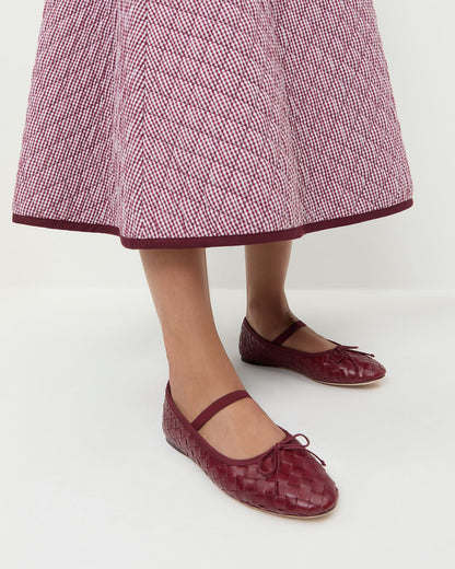Women Loeffler Randall Leonie Wine Woven Ballet Flat