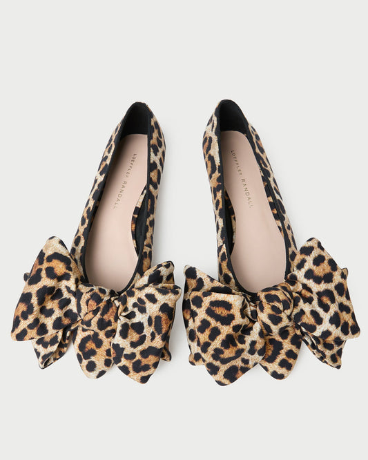 Women Loeffler Randall Noa Leopard Jersey Bow Flat